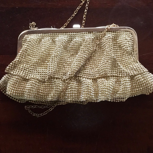 NWOT Natasha Rhinestone and Gold Clutch or shoulder bag - Picture 2 of 5